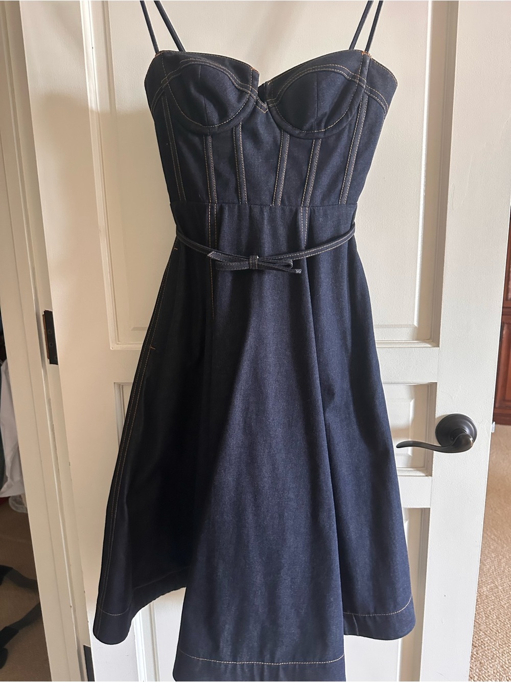 Zimmermann Crush Denim Corset Style Midi Dress - Picture 3 of 6